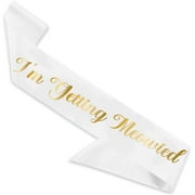 I'm Getting Meowied Party Sash, Women Bachelorette Themed Party Decoration,White and Gold Party Favors,Shoulder Strap for Bachelorette Party Bridal Shower