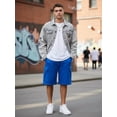 thumbnail image 5 of J. METHOD Men’s Cargo Shorts Active Casual Comfy Workout Gym Elastic Drawstring Fleece Pockets Sweat Pants NEMP07 Royal Blue 2XL, 5 of 6