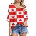 thumbnail image 1 of Trendy Plus Size Tops For Summer Celebrations Comfortable Round Neck Texture Design Perfect For Canada Day And Easy To With Jeans, 1 of 5