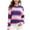 Blue, variant on Fartey Sweaters for Women 2024 Trendy Striped Color Contrast Mock Neck Pullover Tops Oversized Long Sleeve Drop Shoulder Sweaters on Clearance