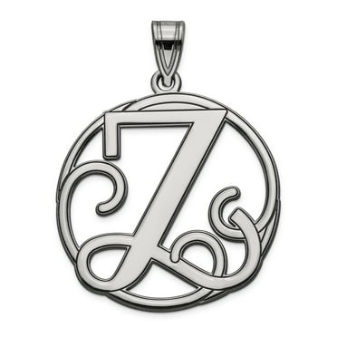 Sterling Silver Fancy Script Initial Z Charm