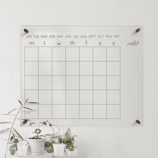 Large Acrylic Calendar, Personalized, Dry Erase Monthly Acrylic Wall  Calendar, 2024 Minimalist Wall Calendar, for Kitchen, Office or Mudroom 