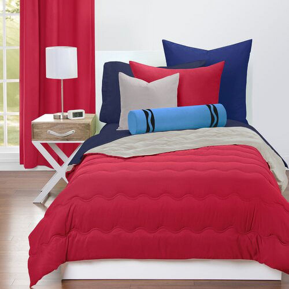 Crayola Turquoise Blue and Hot Magenta Reversible Comforter Set