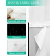 thumbnail image 3 of No Hook Shower Curtain with Snap in Liner, Pure Black Solid Color Hotel Shower Curtains for Bathroom, Washable Shower Curtain Liner Set with Mesh Top Window, 48"x72", 3 of 6