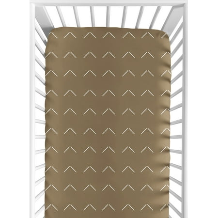 UPC: 0846480096603 | Woodland Boho Arrow Cocoa Brown and White Fitted Crib Sheet Boy or Girl by Sweet Jojo Designs