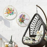 Embroidery Kit For Beginners,Embroidery Kits,Embroidery Hoop,With Floral Pattern Hoops Threads And Needles,Sewing Cross Stitch Starter Set,For Craft Lover Adult,Includes Easy To Follow Instruction