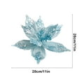 thumbnail image 3 of HongHeng 1Pc Large Heads Christmas Glitter Poinsettia Flowers Christmas Tree Ornaments Artificial Flowers with Long Stems for Xmas Tree Party DIY Holiday Decorations, 3 of 6