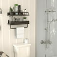 thumbnail image 3 of J JACKCUBE DESIGN Set of 2 Floating Bathroom Shelves, Rustic Wood Bathroom Wall Organizer with Towel Bar for Over Toilet, Kitchen Spice Rack, Laundry Shelf -MK600A, 3 of 7