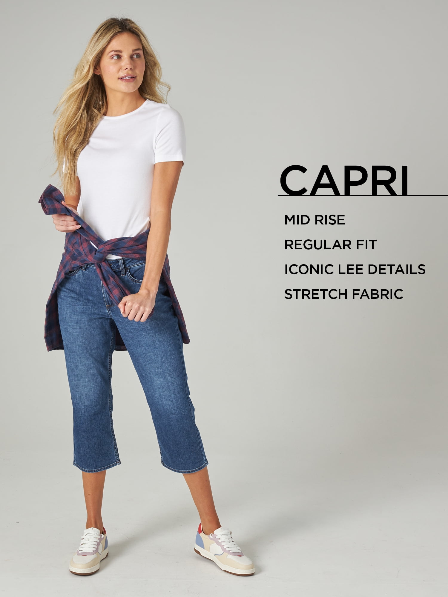 Lee mid rise best sale capri
