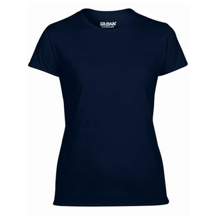 Navy Short Sleeve Tee - Missy Fit Women's Large Adult Performance Short Sleeve T-Shirt, Navy
