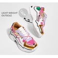 thumbnail image 6 of LUCKY STEP Fashion Colorblock Chunky Sneakers Retro Dad Casual Shoes,Purple&Fushia,Womens, 6 of 10