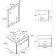 thumbnail image 3 of The Ivy 24 Inch Modern Bathroom Vanity With Sink - Includes Wall Mounted Cabinet with 1 Large Metal Drawer and White Countertop with Integrated Sink by Flairwood Décor, 3 of 8