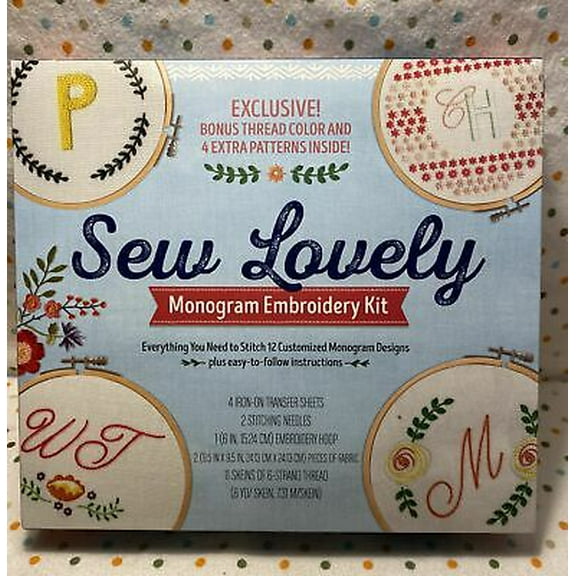 BNIP Sew Lovely Monogram Embroidery with 12 Lovely Designs by Kelly Fletcher