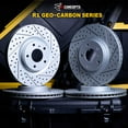 thumbnail image 2 of R1 Concepts Drilled and Slotted Carbon Coated Disc Brake Rotor Set WBPN2-55000, 2 of 5