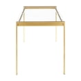 thumbnail image 2 of Fuji Contemporary/glam Dining Table in Gold Metal with Clear Glass Top, 2 of 7