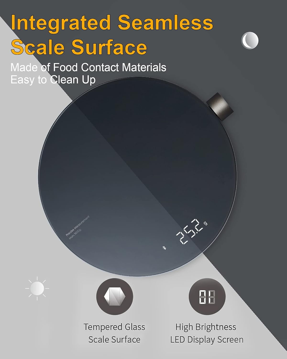 HOTO Smart Digital Food Scale, 0.1g Precision Kitchen Scale, Coffee Scale with 4 Measurement Units