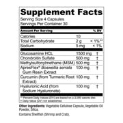 Live Conscious MoveWell Joint Support Supplement for Adults - Glucosamine Chondroitin with MSM, Hyaluronic Acid & ApresFlex Boswellia - 90 Capsules