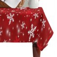 thumbnail image 4 of Red Snowflake Christmas Table Cloth Waterproof Tablecloths, Xmas Snowflake Modern Art Winter Tablecloth Dining Table Cover for Kitchen Party Tabletop Outdoor, Rectangle Tablecloth 60x102 Inch, 4 of 9