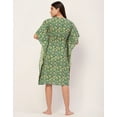 thumbnail image 4 of Moomaya Sleepwear, Printed Kaftan For Women, V-Neck Cotton Caftan Sleep Dress, 4 of 8