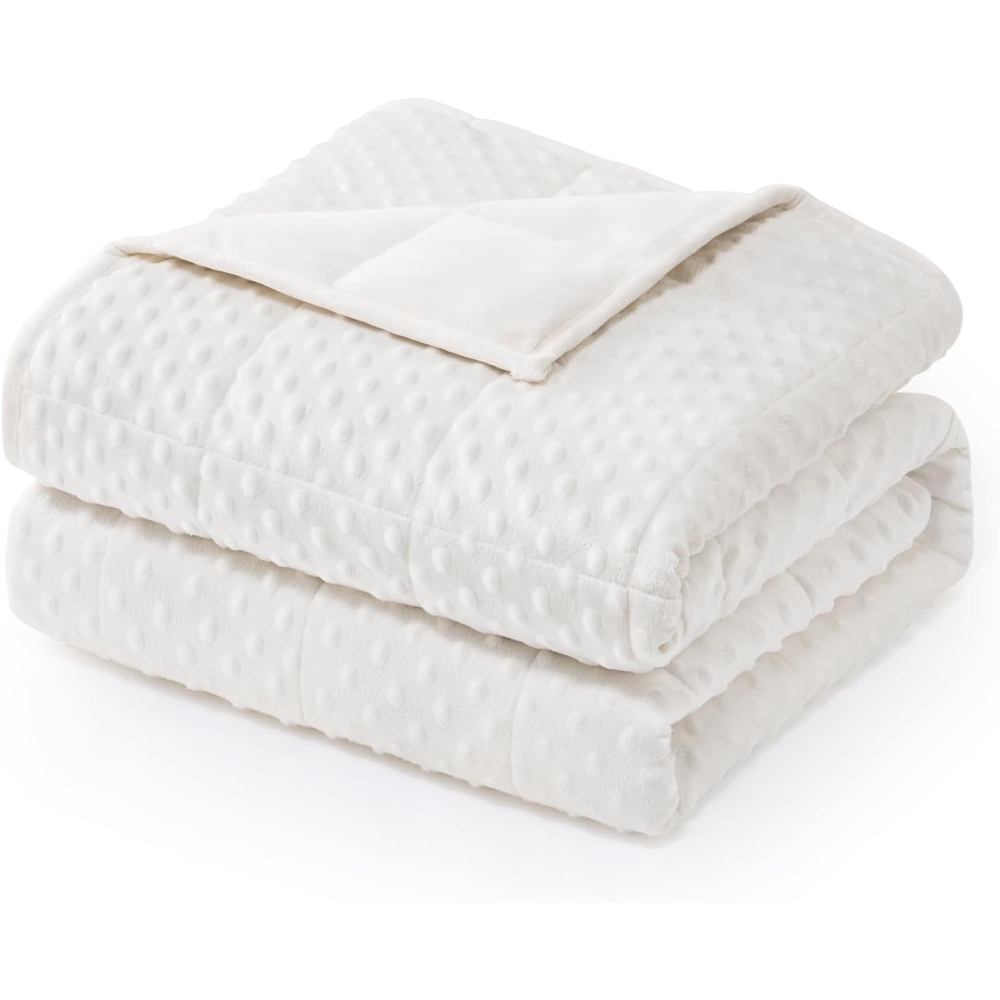Weighted Blanket for Adults 20 lbs King Size 80 x87 White Cozy Heavy Throw for Better Sleep