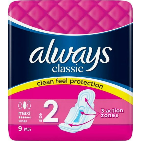 New ALWAYS CLASSIC MAXI PADS Size 2
