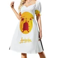 thumbnail image 3 of Vestido de manga corta con lápices para profesora, ropa de mujer, ropa de mujer, verano 2025, novedades, vestido, 3 of 7