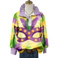 thumbnail image 4 of Crewneck Sweatshirt Women Mardi Gras Carnival Long Sleeve V Neck Tshirts Tops, 4 of 4