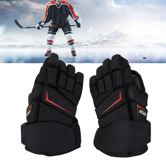 Lacrosse Gloves, 1 Pair Ice Hockey Gloves Street Hockey Gloves Breathable Finger Protective Highly Fitting Nylon Fabric EVA Foam Hockey Gloves Versatile Use for Hockey Players