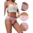 thumbnail image 3 of Unique Bargains Women's Lace Mid-Waisted Full Coverage Briefs XS Pink, 3 of 6