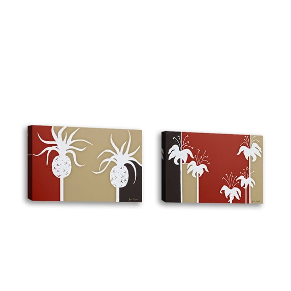 Set of 2 - Morning Delight II - Contemporary Fine Art Giclee on Canvas Gallery Wrap - wall décor - Art painting - 24 x 16 Inch - Ready to Hang