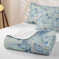thumbnail image 4 of jejeloiu Airy Paisley Quilt King,Light Print King Coverlet Set For Adults,Blue Beige,3-Piece, 4 of 7