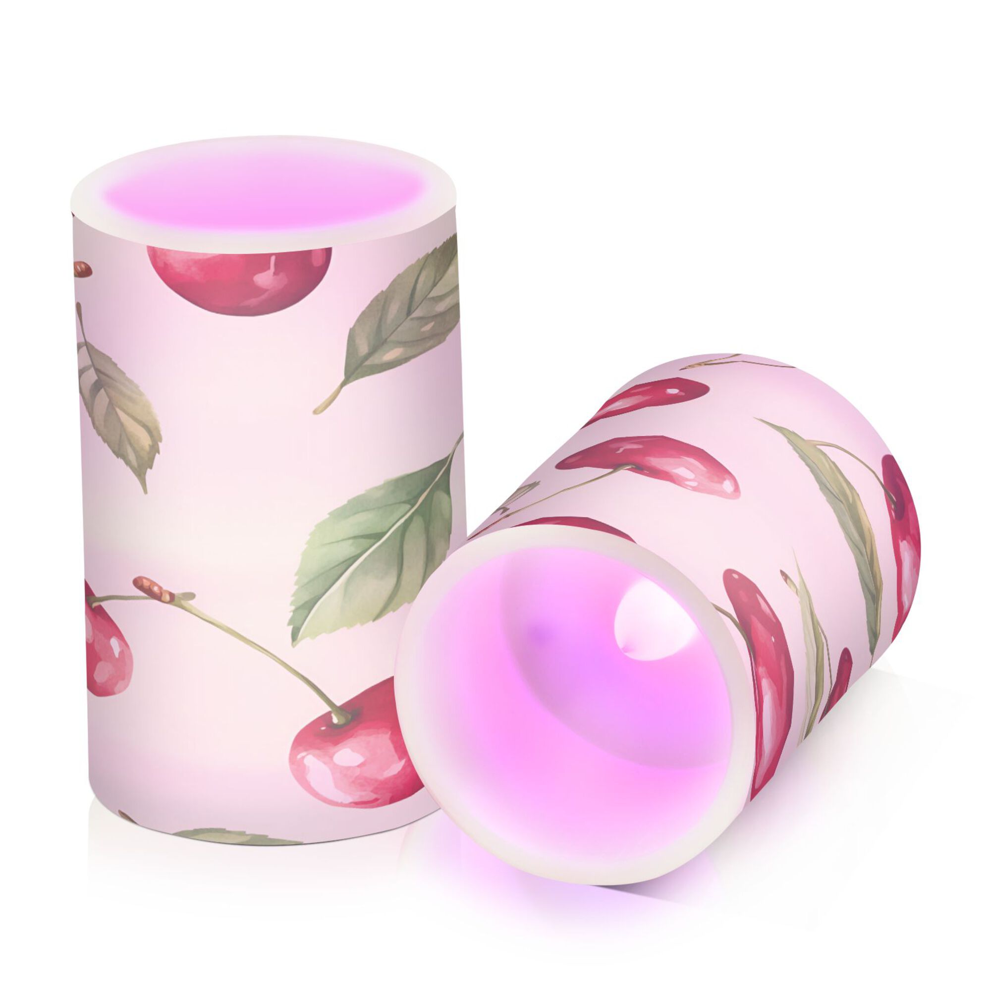 Yayeee Flameless Candles with Remote Flickering Battery Operated Multi Color Changing, Watercolor Cherry