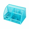 thumbnail image 3 of Pro Space Desk Office Supplies Organizer Mesh Collection Pencil Holder, 6 Compartments with Drawer, 3 of 6