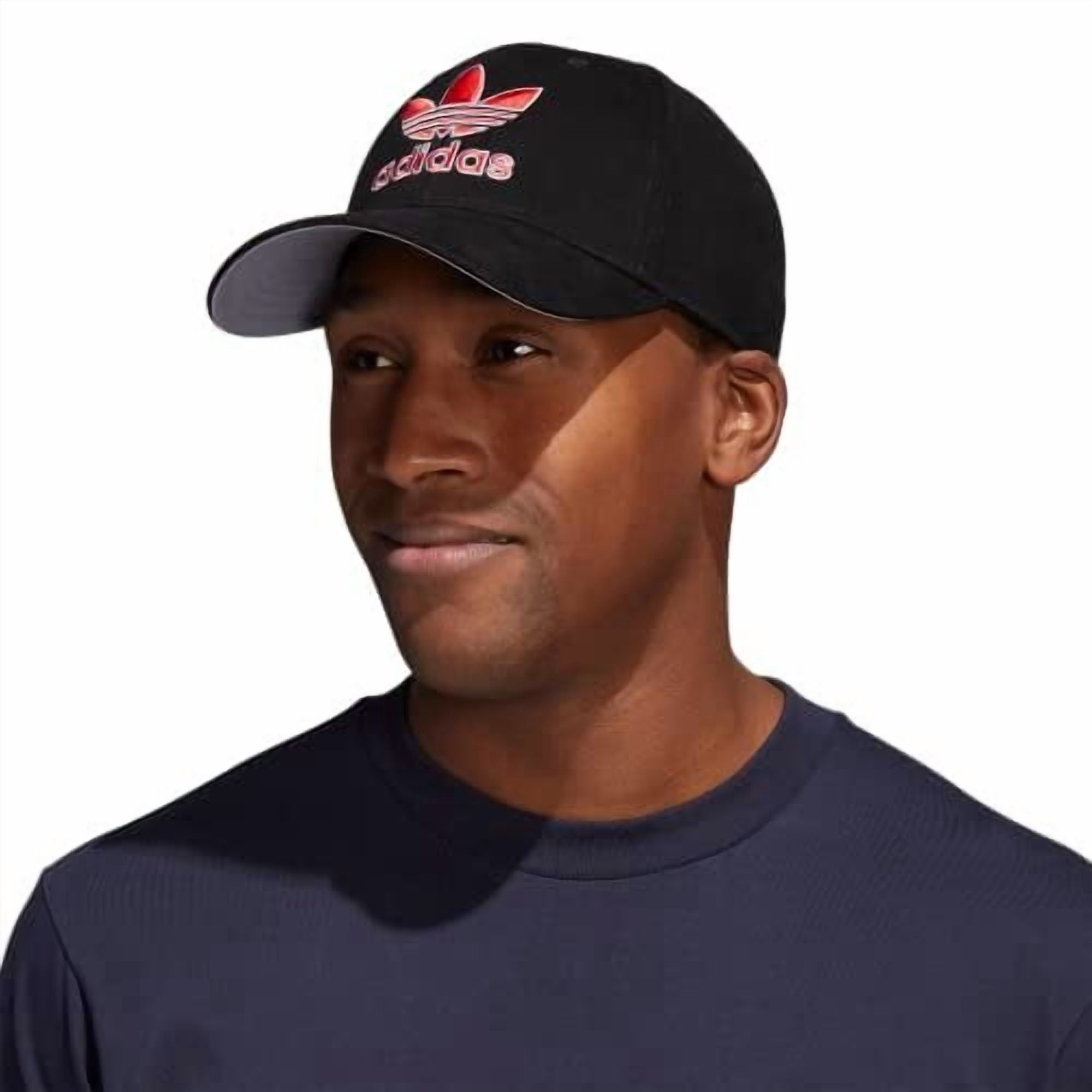 adidas Originals Men's Icon 2.0 Structured Precurve Snapback Cap, Black/Vivid Red/White, One Size