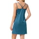 thumbnail image 3 of INSPIRAR CHIC Camisones de Satén para Mujeres Vestido de Noche Chemise Slip Vestido de Noche Sedoso 2XL Azul, 3 of 6