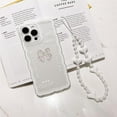 Compatible with iPhone Case,Cute 3D Crystal Bow Tie Bowknot Curly Wave