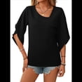 thumbnail image 2 of Blusa Informal Elegante de con Cuello en V para Mujer, 1/2, Verano 2025 Negro XL, 2 of 9