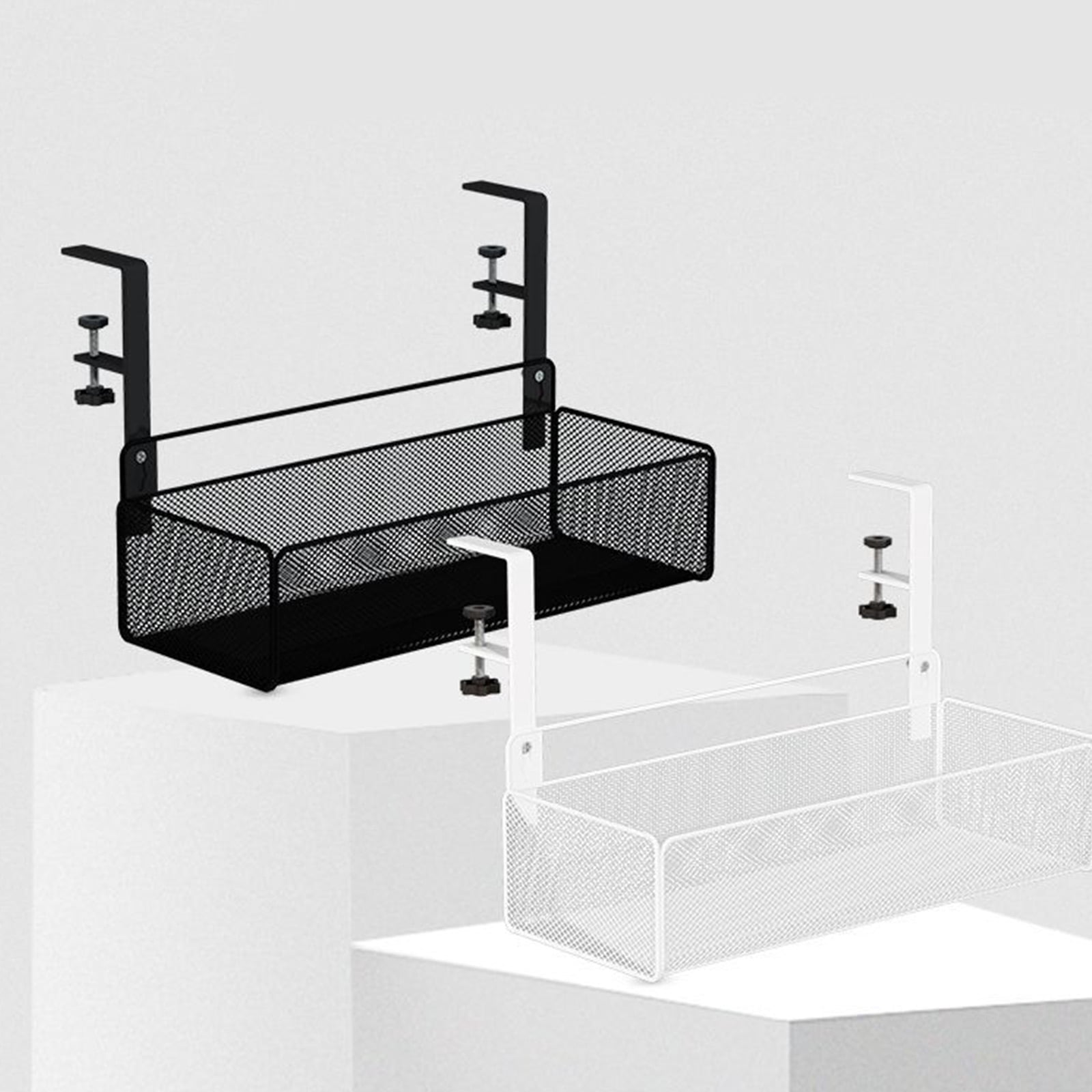 Easy Install Desk Storage Bin Versatile Desk Under Holder Baskets with Sections for Efficient Sorting