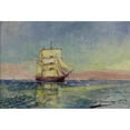 thumbnail image 2 of Luis Graner i Arrufi 24x17 Gold Ornate Framed and Double Matted Museum Art Print Titled - Ship on the Sea (Ship at Sea) (1927), 2 of 4