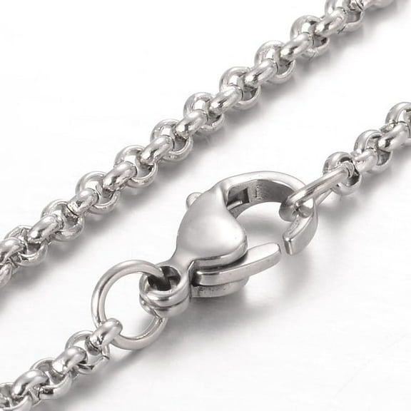 5pcs 18.1 Inch Stainless Steel Chain Necklaces Non-Tarnish with Lobster Claw Clasps Stainless Steel Color Adjustable Length Stylish Jewelry for Men Women Daily Wear