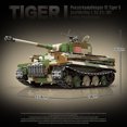 thumbnail image 4 of Panzerkampfwagen militar de la Segunda Guerra Mundial, VI Ausf. E Tiger-Juego de bloques de construcción para niños, juguete de ladrillos para armar tanque, vehículo de combate, soldado, 4 of 5