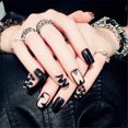 thumbnail image 1 of Durable 24Pcs/Box Fake Artificial Nails, Nail Tips, Nails Tips, For Manicure Store Black Women Easy To Remove, 1 of 6