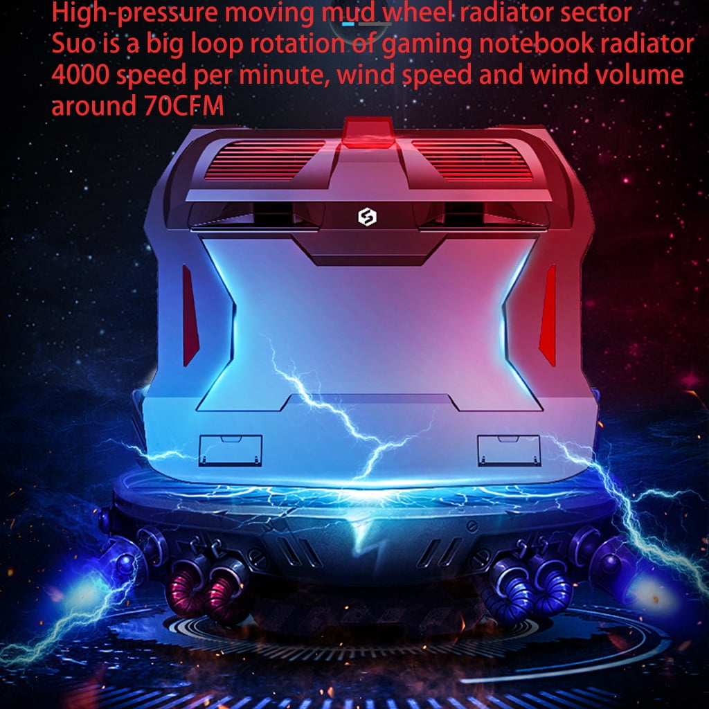 CIYISON New RGB Gaming Laptop Cooler Adjustable Notebook stand 3000 RPM Powerful Air Flow Cooling Pad For 12-17 inch Laptop
