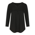 thumbnail image 5 of Besolor 3/4 Sleeve Shirts for Women Trendy V Neck Button Spring Tunic Tops Casual Solid Color Going out Blouse Tee, 5 of 5
