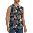 thumbnail image 2 of Fotbe Men's Colorful Tropical Leaves Print Men's Sleeveless Muscle Tank Tops Casual T-Shirts for Gym Workout Beach-3X-Large, 2 of 8