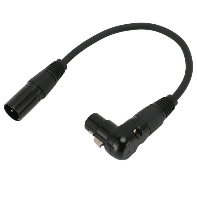 Right Angle XLR To Straight XLR Cable, XLR Microphone Extension Cable Adapter Practical Connection Stability 3 Pin Wide Compatibility for Recording Room 0.3meter / 0.98ft,1m