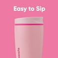 thumbnail image 2 of Owala SmoothSip Slider Vaso de café de acero inoxidable con aislamiento, taza de café helado reutilizable, taza de viaje de café caliente, sin BPA, 12 oz, rosa (Pucker Up), 2 of 5