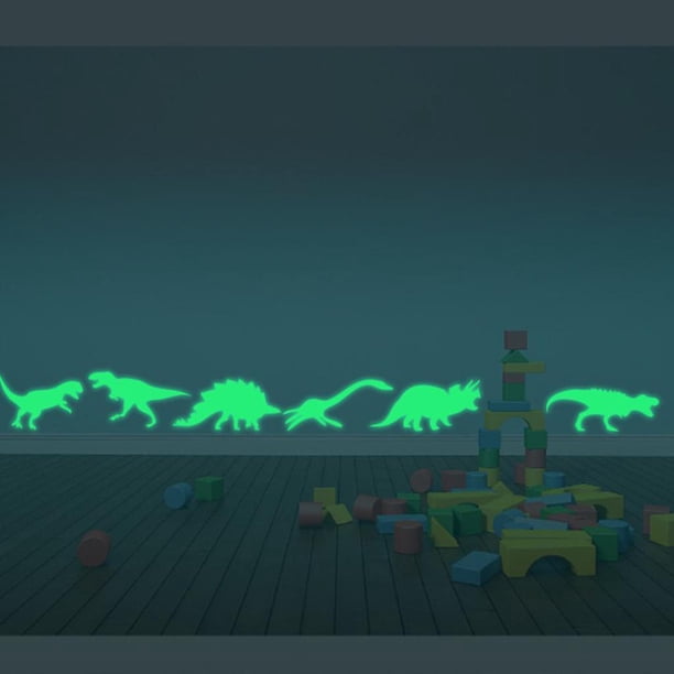 Calcomanías en habitación Etiqueta de del tejado Decoración para hogar - 9x 9x dinosaurio perfecl Pegatinas que brillan en la oscuridad