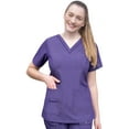 thumbnail image 1 of Adar Pro Heather Scrubs for Women - Elevated V-Neck Scrub Top - P4212H - Heather Grape - 2X, 1 of 7