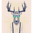 thumbnail image 3 of Ambesonne Antlers Duvet Cover Set, Hipster Cool Fun Animal, Queen, Beige Dark Blue, 3 of 3